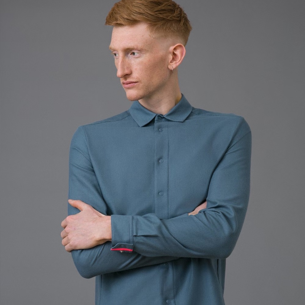 Rapha Blue Casual Button Down Shirt Modern Fit - City Edition